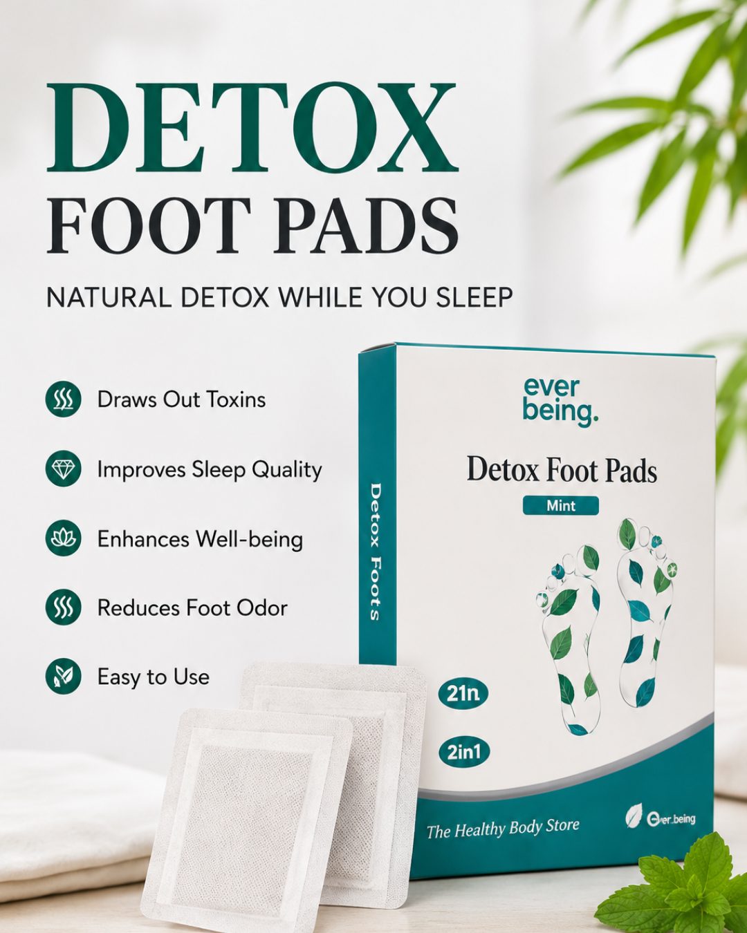 Ever Being Detox Foot Pads – Natural Overnight Cleanse